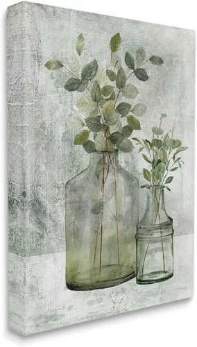Vista 2 de Stupell Industries Botánico Bunches Country Jarrón Pintura en maceta, diseñada por Carol Robinson, lienzo para pared, 24 x 30 pulgadas, blanco roto