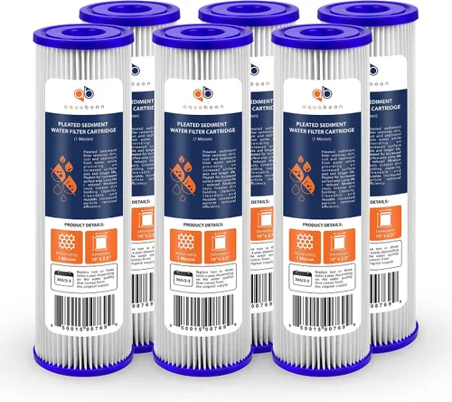 Vista 9 de Aquaboon Filtro de agua plisado de 1 micrón, 10 x 2.5 pulgadas, cartucho de repuesto de filtro de sedimentos para toda la casa compatible