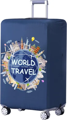 Vista 11 de TRAVEL KIN - Funda lavable para maleta con protección antiarañazos, protector para maletas de 18-32 pulgadas, Autumn Leaves, M, Moda