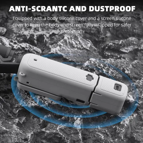 Vista 6 de BRDRC Funda de silicona Pocket 3, funda protectora con protector de lentes, funda antiarañazos compatible con DJI OSMO Pocket 3 Combo para creadores