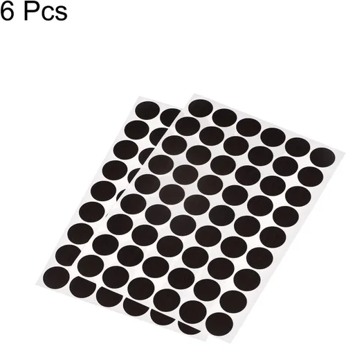 Vista 3 de uxcell Adhesivos para cubierta de agujero de tornillo, 0.827 in de diámetro, de PVC, autoadhesivas, tapas para muebles de madera, gabinete
