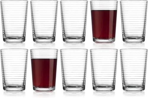 Vista 6 de Glaver's Vasos de jugo de 7 oz. Juego de 10 vasos de vidrio – Vasos de agua para bebidas para el hogar y bar, agua, cócteles, té helado. Apto