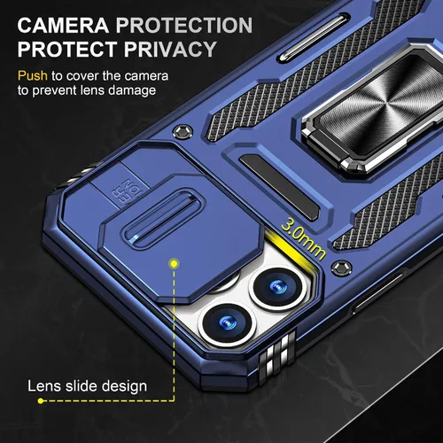 Vista 3 de Funda para iPhone 12 Pro Max con 2 protectores de pantalla, cubierta deslizante integrada para cámara para 12Pro Max, funda para teléfono