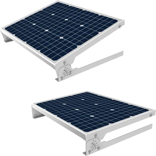 Vista 4 de SUNER POWE - Soportes de montaje en panel solar ajustables de 50 W, soportes inclinables de montaje plegables para pared, techo, caravana y sistema