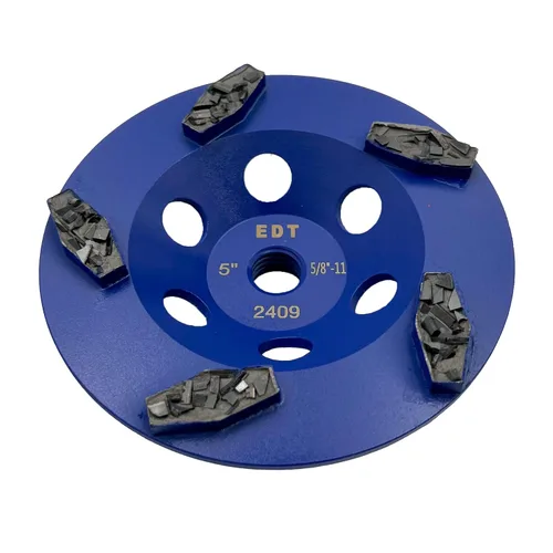 Vista 7 de 4,5" muela abrasiva triturada PCD del microprocesador para el retiro de la capa concreta 5 crushed Chip PCD segments, grinding and removal of