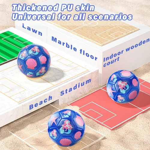 Vista 7 de Soccer Balls Size 3 for Girls Soccer Ball for Kids Aged 4-6 6-8 Beginners Outdoors Sports Ball Recreation Playing Ball Birthday Christmas Back to