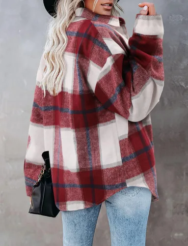 Vista 169 de ZOLUCKY Chaqueta de manga larga con botones para mujer, talla grande, blusas