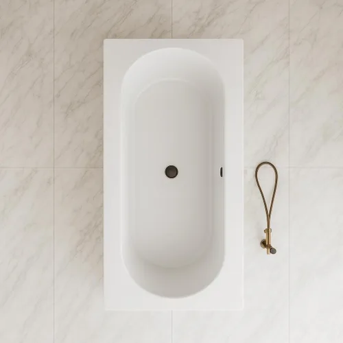Vista 12 de Carver Tubs - Aphrodite 67 "- Bañera independiente moderna con masaje de aire calentado con chorro - Forma rectangular ovalada característica amplia