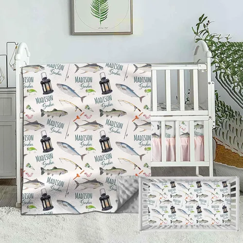 Vista 11 de Juego de cama personalizado para bebé, ropa de cama de cuna con nombre personalizado, juego de 2 piezas con edredón y sábanas bajeras Construcción