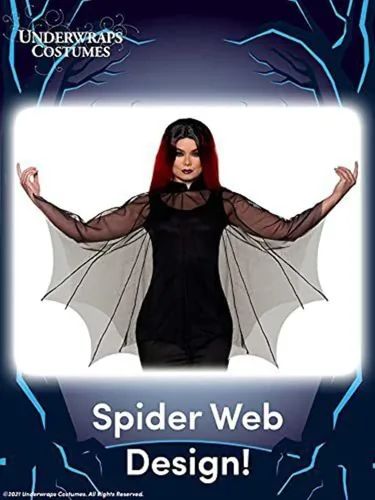 Vista 3 de UNDERWRAPS Women's Sheer Bat Poncho Costume