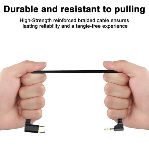Vista 4 de XMSJSIY Cable de audio tipo C a 0.098 in USB C macho a 0.098 in TRS 3 polos macho AUX 90 grados ángulo recto conector de repuesto para auriculares