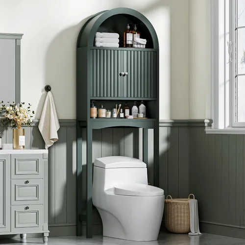 Vista 13 de Spurgehom Over Toilet Storage Cabinet, Bathroom Arch Organizer,Wood Madera