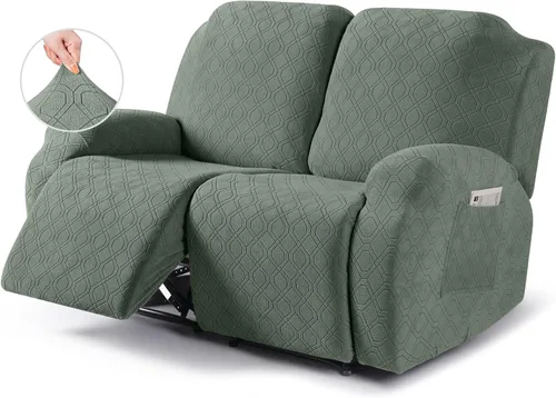 Vista 30 de VANSOFY Funda para silla reclinable, 3 piezas elásticas para silla reclinable, funda suave para silla reclinable, protector de muebles para perros