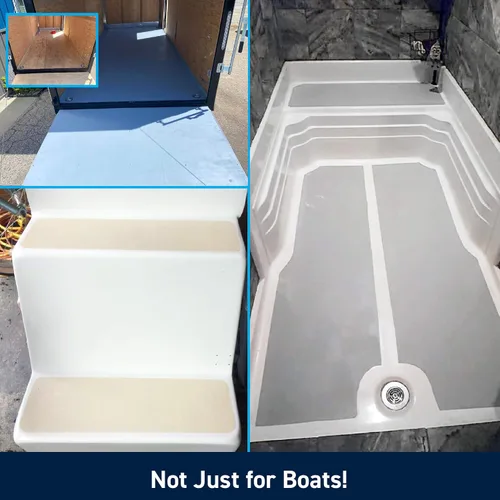 Vista 7 de TotalBoat TotalTread - Pintura antideslizante para cubierta, revestimiento de tracción antideslizante de grado marino para barcos, madera, fibra
