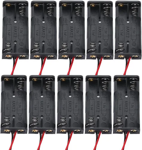 Vista 14 de Soporte de batería CR2032 de 30 piezas con plomo, soporte de celda de moneda de 3 V con interruptor, soporte de batería de botón CR2032 (negro)