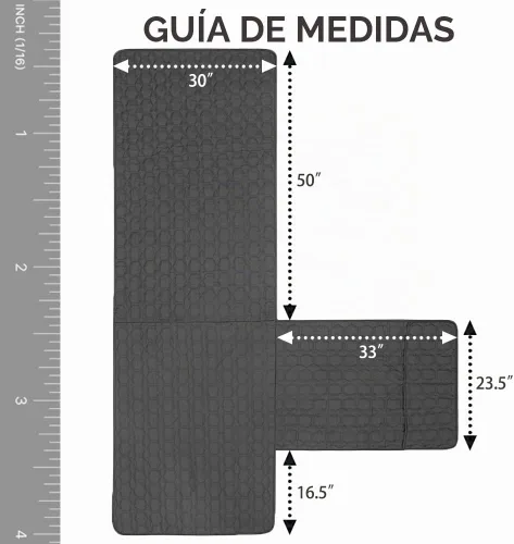 Vista 2 de RBSC Home Fundas de sofá reclinable de 30 pulgadas, fundas impermeables para sofás reclinables (gris oscuro, 30 pulgadas izquierda)