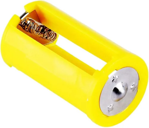 Vista 5 de Acxico 8 piezas AA a tamaño D adaptadores de batería convertidor cajas plástico paralelo amarillo
