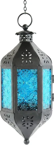 Vista 26 de Vela Lanterns Farol portavelas decorativo marroquí colgante de 11.5 pulgadas, portavelas para interiores y exteriores, para patio, porche, ramadán