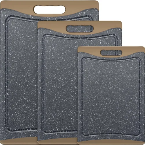 Vista 14 de Tablas de cortar extra grandes, tablas de cortar de plástico para cocina (juego de 3) tabla de cortar para lavavajillas con ranuras para jugos, asas