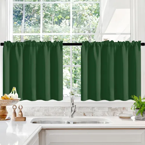 Vista 120 de Deconovo Cortinas opacas, aislamiento térmico, dobladillo para barra, reducción de ruido, certificado Oeko-TEX, cortinas de oscurecimiento