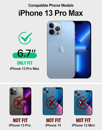 Vista 2 de Poetic Guardian Series - Funda diseñada para iPhone 13 Pro Max de 6.7 pulgadas, híbrida de cuerpo completo, a prueba de golpes, con protector