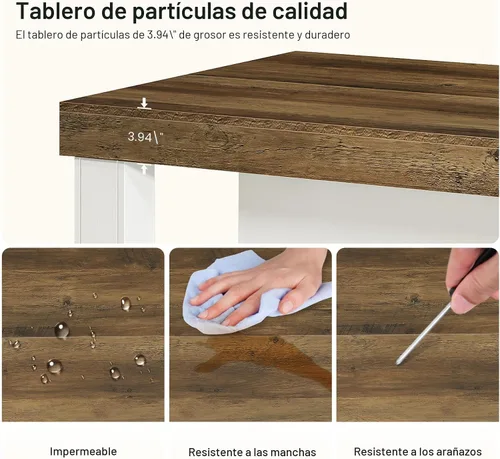 Vista 8 de Tribesigns Isla de cocina de 55 pulgadas con asientos y almacenamiento Mesa de isla estacionaria de madera con encimera grande y espacio