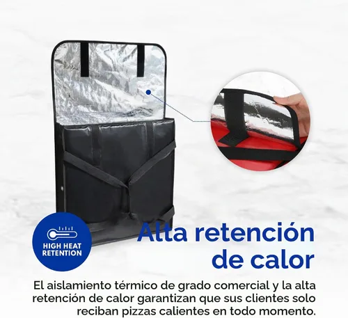 Vista 6 de New Star Foodservice 51100 Bolsa de entrega de pizza aislada, 18 x 18 x 5 pulgadas, color negro