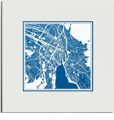 Vista 62 de O3 Design Studio Mapa de corte de papel de París, color negro mate, 20 x 20 pulgadas, arte en papel