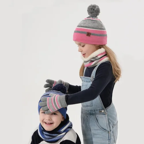 Vista 7 de Azarxis Pasamontañas para niños, gorro de forro polar, máscara de esquí, gorro de invierno, ajustable, calentador de cuello doble