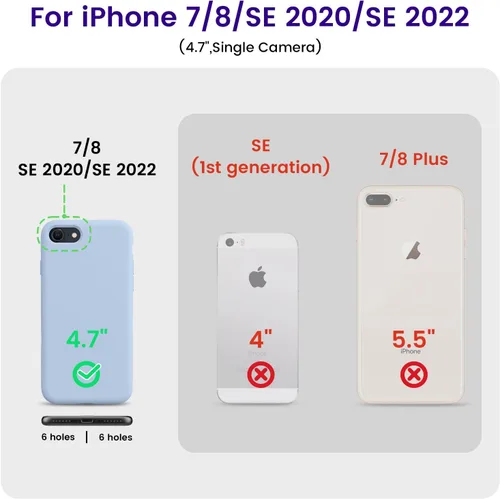 Vista 6 de OTOFLY - Funda para iPhone 8, iPhone 7, serie suave y sedosa, calidad prémium, botones de silicona suave, funda protectora compatible con iPhone 7
