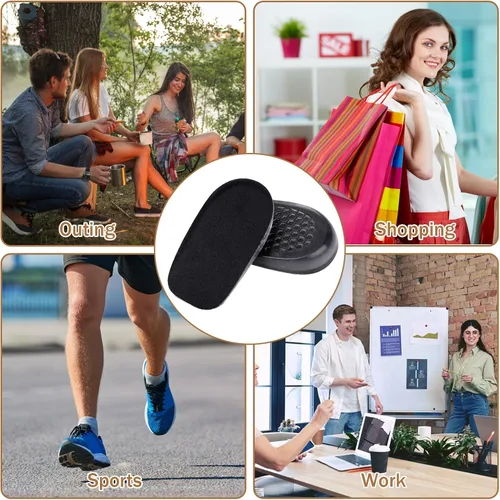 Vista 7 de KALIONE Elevadores de talón, plantillas de gel que aumentan la altura, elevadores de zapatos suaves para piernas irregulares, elevadores de zapatos
