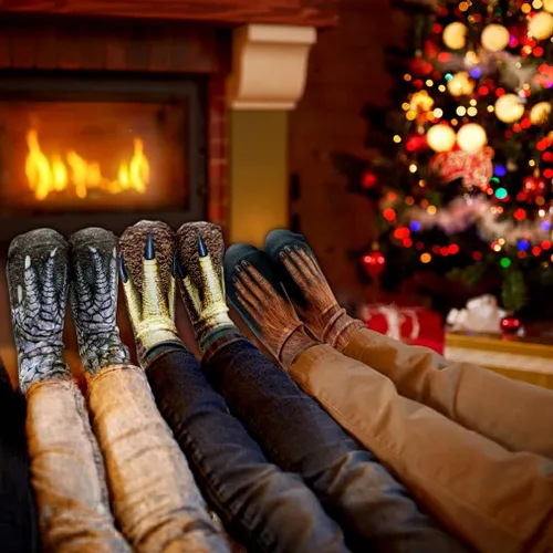 Vista 8 de Mczan Divertidos calcetines de pata de animal, calcetines de garra de perro, regalo de Navidad para adultos, hombres, mujeres y niños, relleno