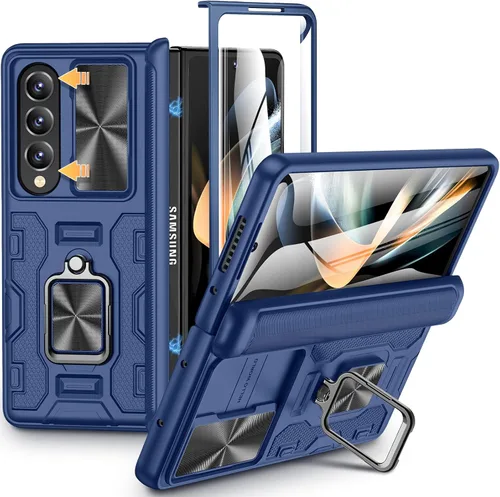 Vista 31 de VEGO Funda para Galaxy Z Fold 4 con Cubierta de Cámara Deslizante y Protección de Bisagra Funda con Protector de Pantalla Soporte Magnético de 360°