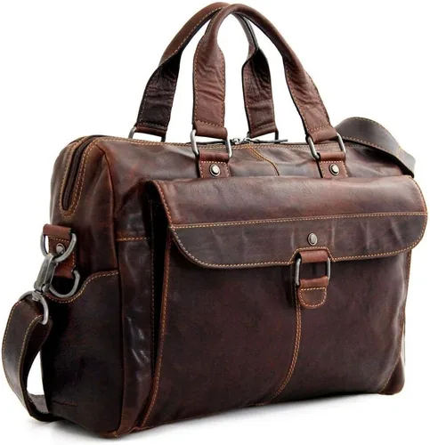 Vista 2 de Jack Georges Voyager - Maletín con cremallera y bolsillo frontal con solapa 7316 Marrón