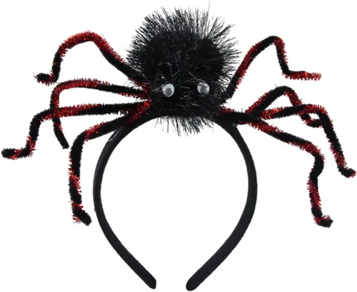 Vista 4 de LUCKYGAL Disfraz de Halloween para niñas, vestido de tutú de bruja araña, ropa de cosplay con diadema