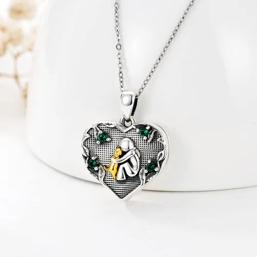 Vista 2 de Heart Locket Necklace Tree of LifeElephantDog Locket Necklace 925 Sterling Silver Locket Pendant Necklace Jewelry Gifts for Women Girls