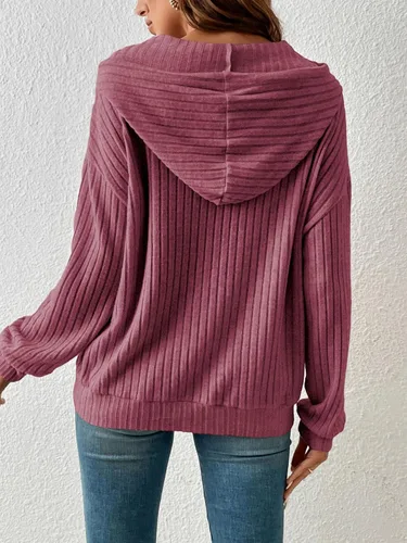 Vista 2 de SOLY HUX Sudaderas con capucha de manga larga con cordón para mujer, con bolsillo frontal