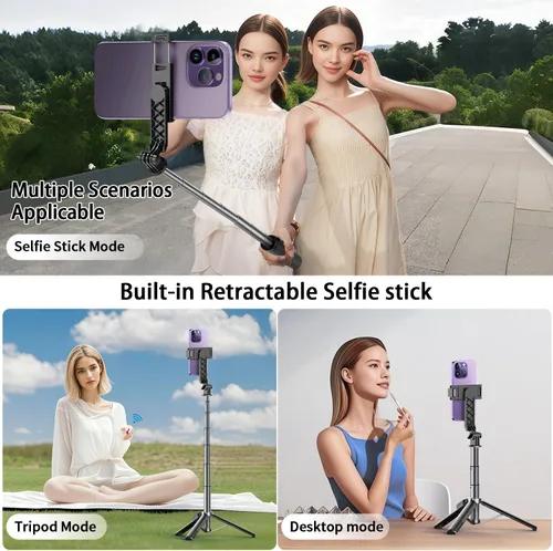 Vista 3 de Mini trípode para selfie, trípode flexible de bolsillo, agarre para teléfono Android para teléfono, portátil, tamaño pequeño, para viajes, teléfono