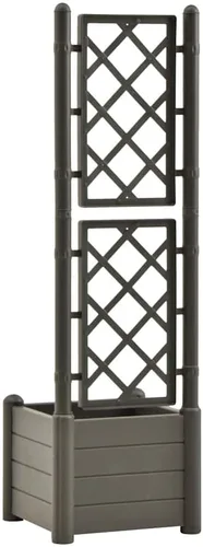 Vista 7 de vidaXL Cama elevada para jardín con enrejado, cama elevada para flores y plantas, maceta con orificio de drenaje, uso en exteriores e interiores