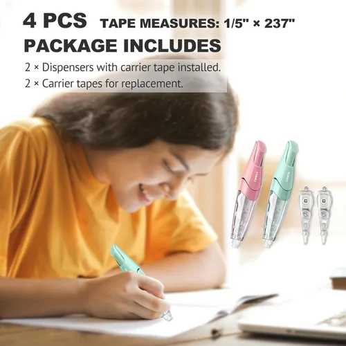 Vista 6 de Cinta de corrección blanca retráctil recargable, 4 piezas (CS-25) con 2 recambios adicionales