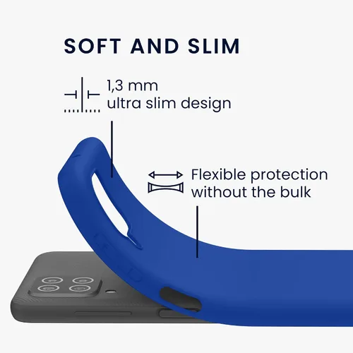 Vista 2 de kwmobile Funda compatible con Samsung Galaxy A12 - Funda protectora de silicona TPU suave y delgada - Azul Báltico