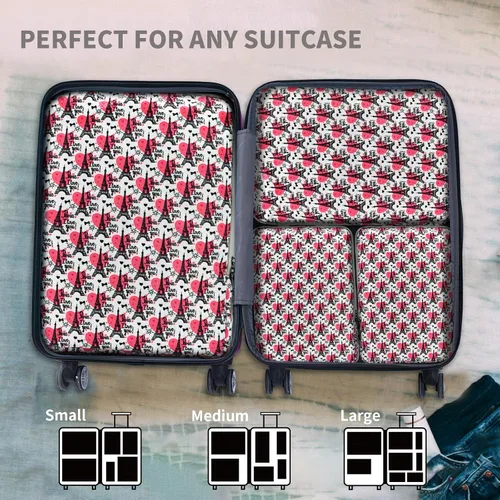 Vista 7 de Juego de 7 cubos de compresión para maletas, bolsas organizadoras de viaje para equipaje, juego de bolsas organizadoras de equipaje expandibles