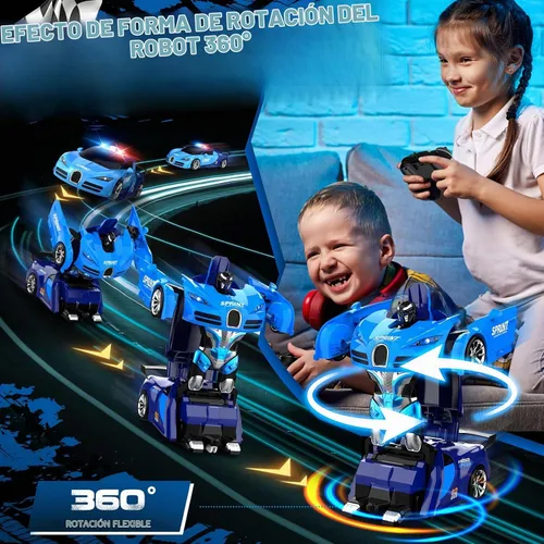 Vista 4 de Carro de control remoto, transformación con un clic en robot, carro de juguetes transformable para niños, deformación suave, modo demostración