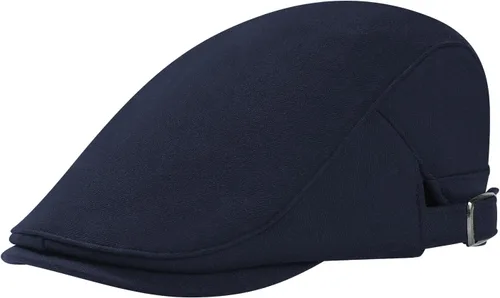 Vista 7 de Gorra de algodón ajustable de Newsboy Gorras planas Ivy Irish Gatsby Gorra Cabbie Golf Sombreros de caza para hombres Negro