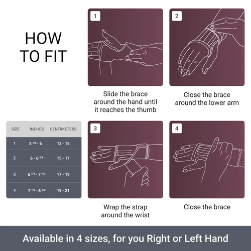 Vista 5 de PUSH Muñequera Med – Elegante soporte de muñeca con máxima inmovilización y comodidad. Alivio del dolor para lesiones de muñeca, tendinitis, túnel