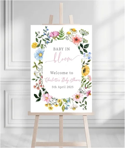 Vista 22 de Letrero de bienvenida para baby shower, personalizable, con texto en inglés «We Can Bearly Wait» Neutral Cute Teddy Bear Theme, varios tamaños