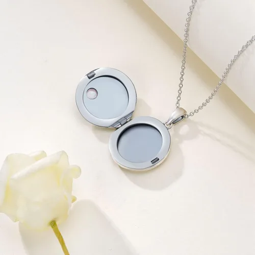 Vista 3 de Peireara Locket Necklace That Holds Pictures 925 Sterling Silver Locket Necklace Photo Keep Memory Locket Pendant Necklace Jewelry Gifts for Women