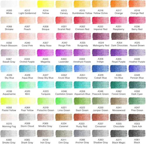 Vista 6 de ARTISTIC EYE - Lápices de colores de alta calidad, juego de 72, minas de núcleo suave de 0.150 in, colores ricos y vibrantes, mezclables, perfectos