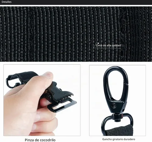 Vista 3 de KUNN Correa de guante de bombero, clips de soporte de guante de seguridad para el trabajo con clip de cocodrilo Negro