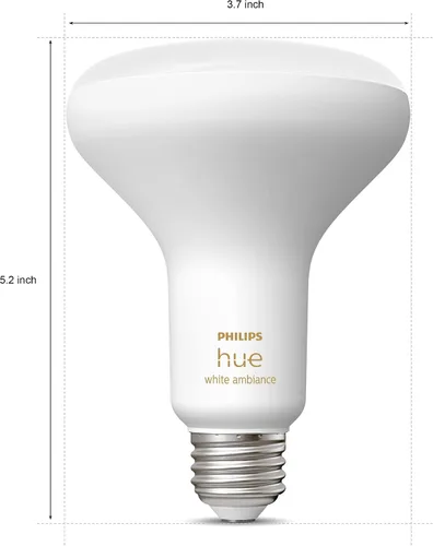 Vista 4 de PHILIPS Hue White Ambiance BR30 - Bombillas LED inteligentes (compatibles con Bluetooth) Hue Smart Dimmer Switch Bundle Controla tu iluminación